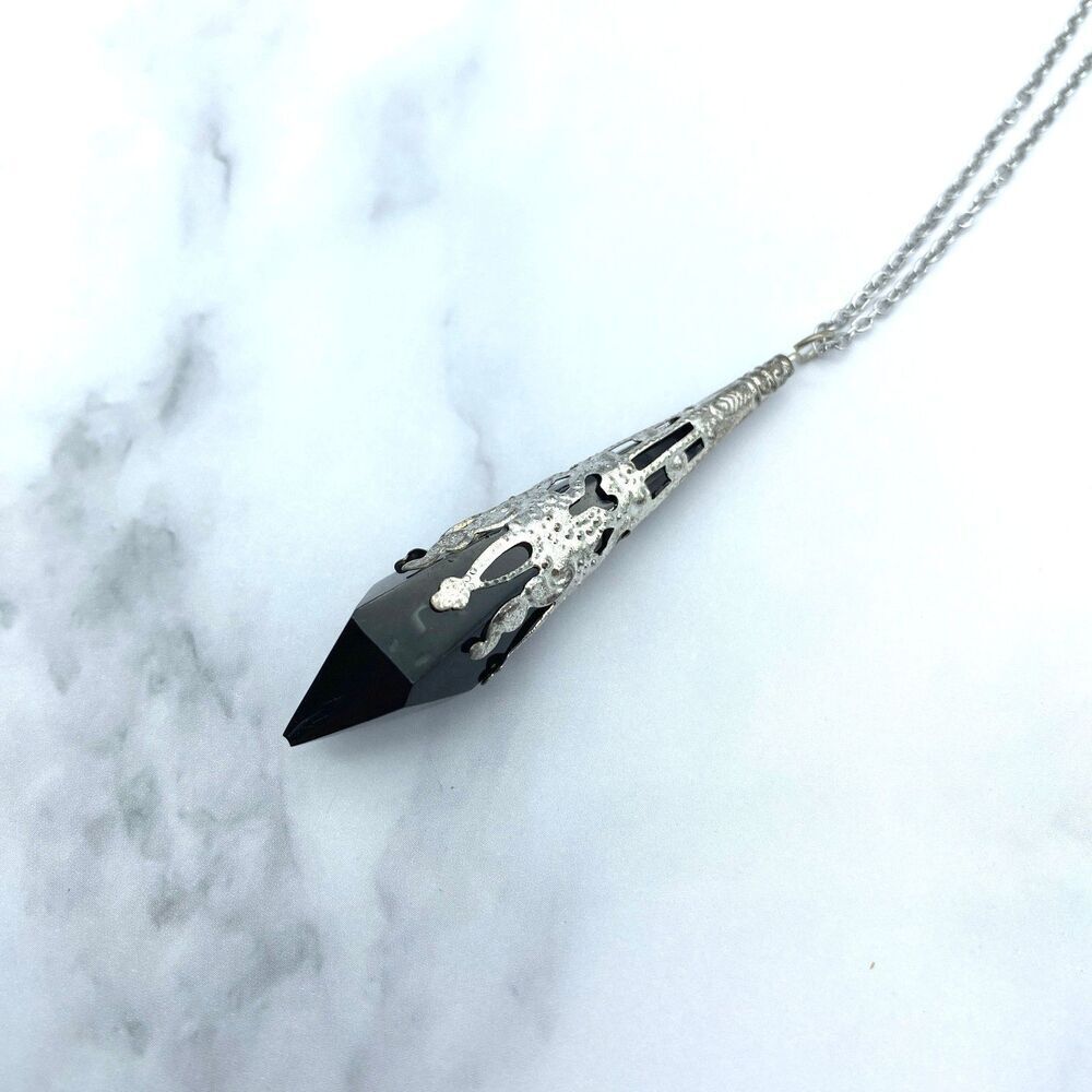 Black Resin Pendulum Necklace